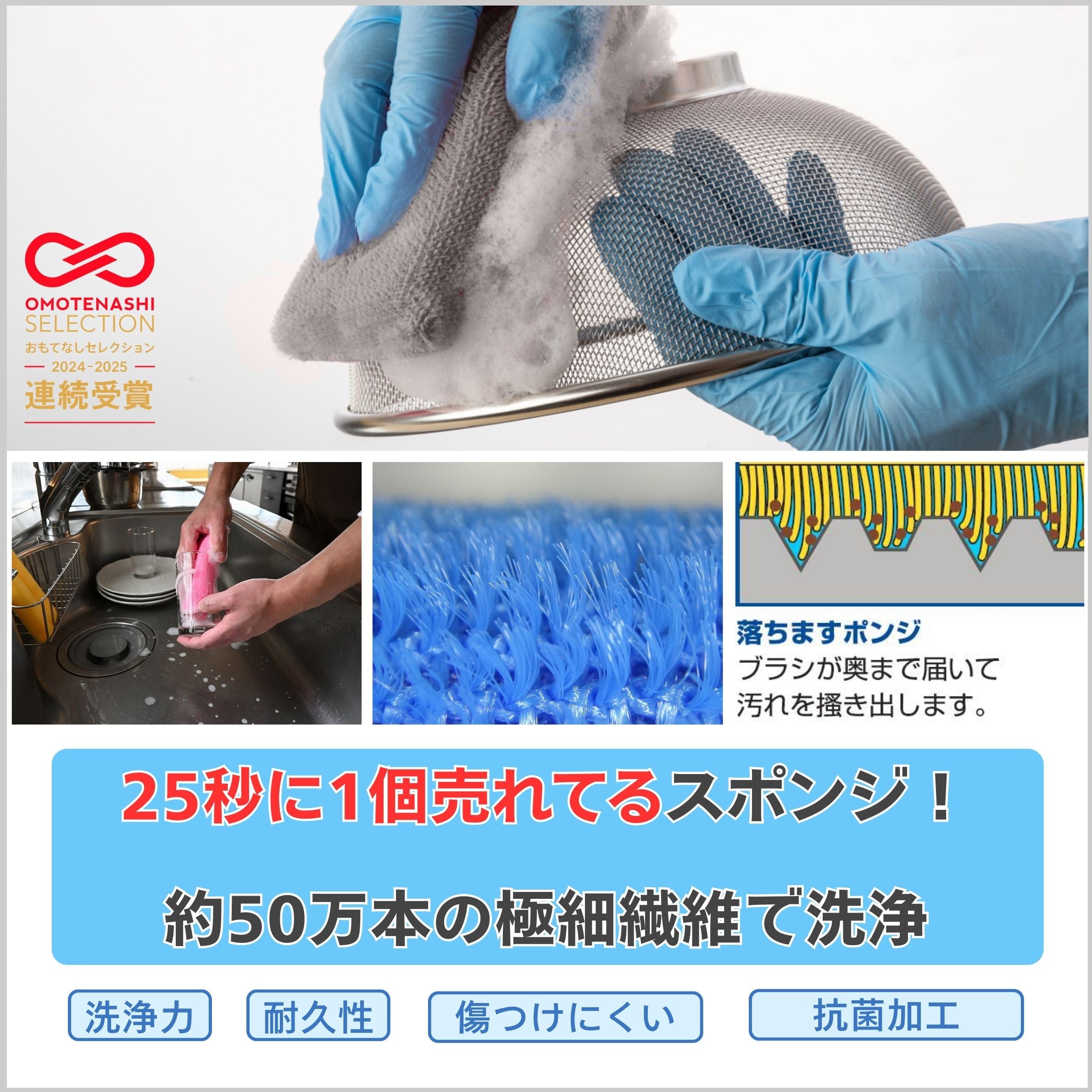 業務用スポンジ｜汚れを落としやすく傷つけにくい｜落ちますポンジ